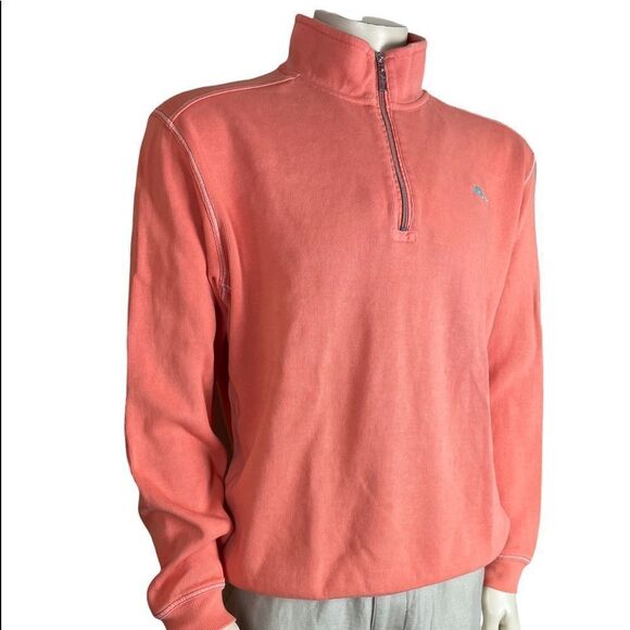 XL Tommy Bahama Relax Mock L/S Pullover with Front Zip Closure - Picture 3 of 12